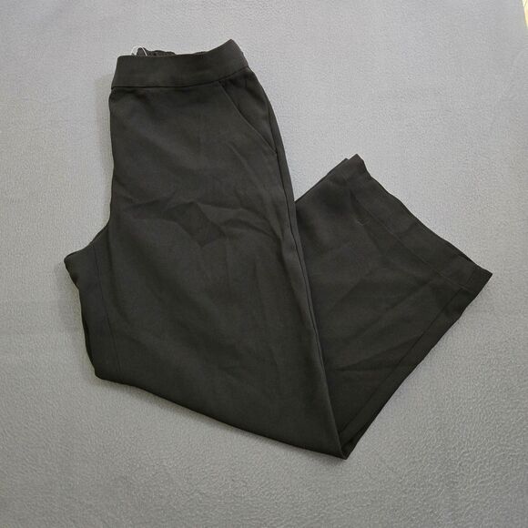 LOFT Women M Black Straight Leg Elastic High Rise Waist Pants - Picture 1 of 10